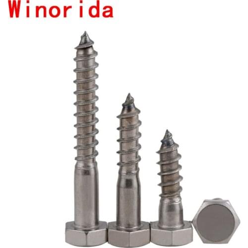 GuHua External Hex Head Cap Tapping Wood Screw 304 Stainless Steel Hexagon Head Self Tapping Screw M6.3 5pcs