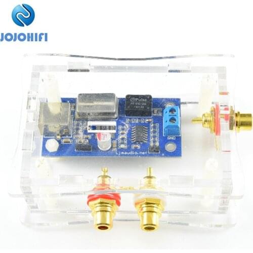 HIFI Class PCM2704 Sound Card w/Acrylic Box and RCA connector USB to S / PDIF USB Supports Analog Output Digital SPDIF Output