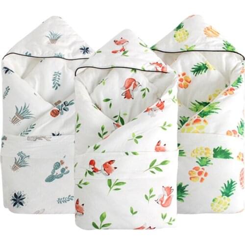 Cotton Baby Swaddle Autumn Winter 100% Cotton Newborn Baby blanket Thick Quilt 100X100cm Neonatal swaddle For 0-18 Month