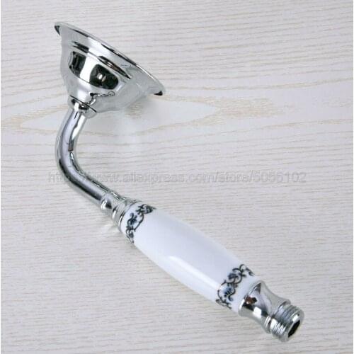 Shower Heads Chrome Bathroom Ceramic Hand Held Shower Sprayer Head For Bath Saving Water Rainfall Shower Faucet zhh018
