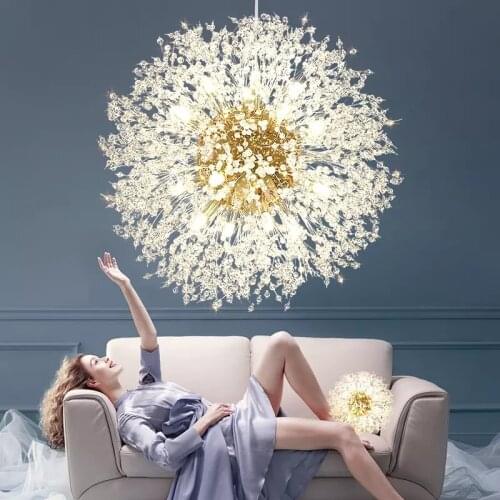 Dandelion Chandelier Crystal Beads Lamp Pendant for Restaurant Cafe livingroom stair chandelier Decoration lamp