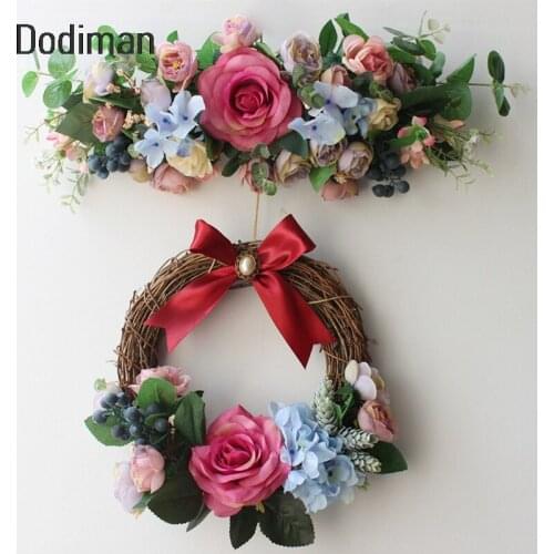 Artificial Flowers Rose Flower Garland Ornaments Doors Decorated DIY Wreath Lintel party Home Wedding Party Garden Decorations