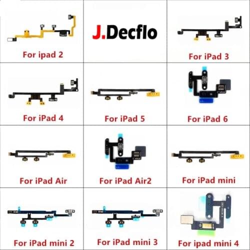 JDecflo Power Flex Cable On/Off Ribbon Key Flex Cable Home Button Flex for iPad 2 3 4 5 6 Air Air 2 mini mini 2 3 4 5 Repair