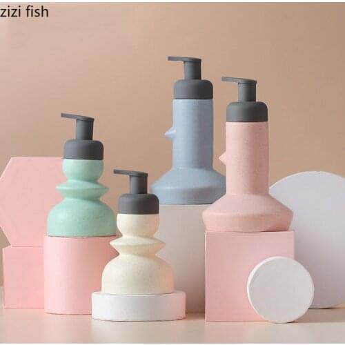 Ceramic Foaming Soap Pump Bottle Dispenser Liquid Dispenser Nordic Sub-bottling Mousse Foam Press Bottles Bathroom Accessories
