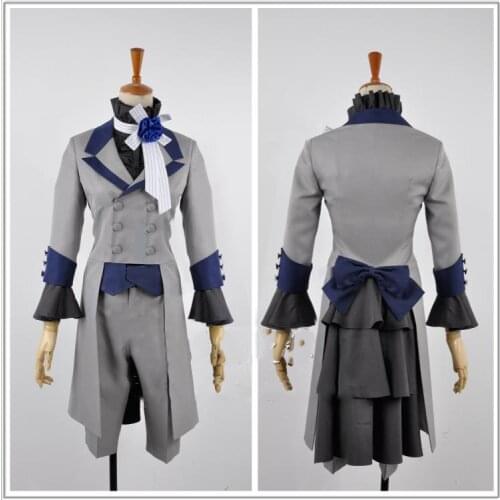 Anime Black Butler Ciel Phantomhive Cosplay Costume Ciel Cosplay Circus Uniform Male Suit Full Set can custom made free shipping