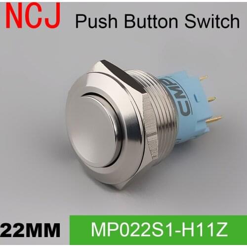 NCJ 22mm Metal Push Button Switch IP67 Maintained Alternate Latching & self-reset Momentary Reset