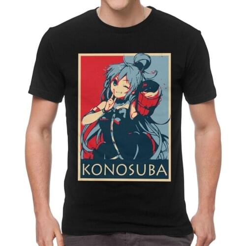 Megumin Tshirt Men Unique Tee Tops Cotton T Shirt Short Sleeve Kono Subarashii Anime Manga Konosuba T-shirts Gift Idea Clothing