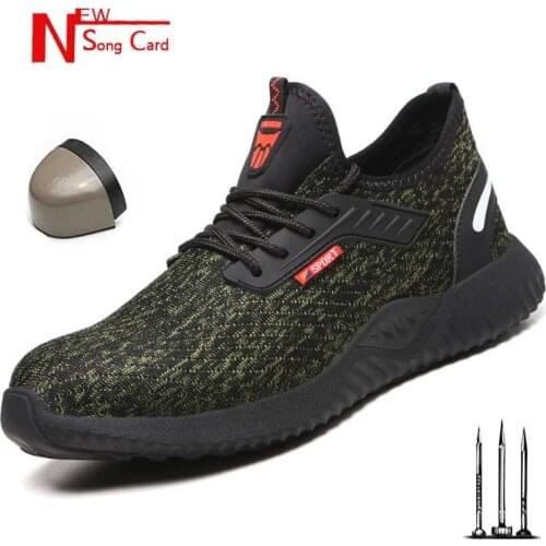 New song men work shoes indestructible Outdoor Construction stab-resistant Breathable cap toe steel safety shoes men Work boots