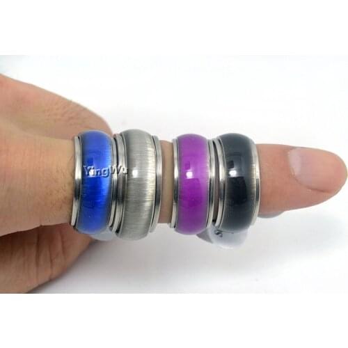 Yingwu 20pcs Lot Latest Fashion Women Men Polished Stainless Steel Ring Colorful Jewelry Wedding Band Ring