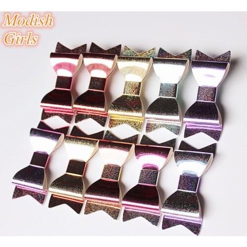 New Refelective 20pcs/lot Wholesale Hair Bows Bestseller Glitter Felt Hair Clips Bowknot Shining Barrettes Girls Hairpins