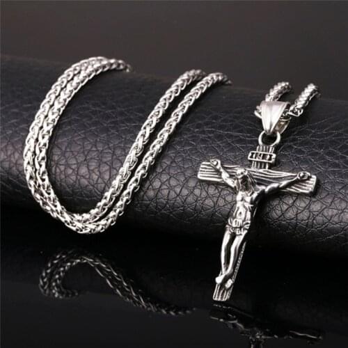 2021 New Arrival Chain on The Neck Trendy All-match Necklace Easter Jesus Cross Necklace Christian Religious Totem TRENDY Gift