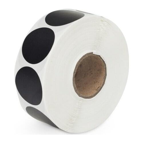 New solid Black 24mm Round Food Safety Permanent Adhesive Label Sticker Adhesive Labels 1000/Roll, 1 Rolls/Pack