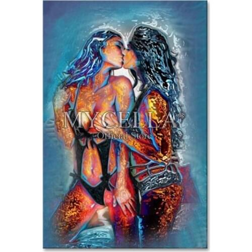 Nude Girl Diamond Painting Cross Stitch Crystal Embroidery 5D Diy Kiss Pattern Diamond Mosaic Love Picture Wall Decor