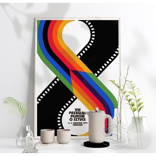 Polish Film Festival Poster, Viii Przeglad Filmow O Sztuce 2-5 Hwietnin 1975 Zakopane Art Prints, Minimalism Home Decor Gift