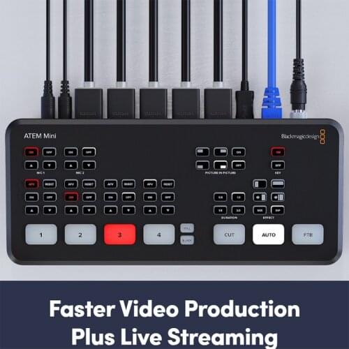 Streaming Switcher Blackmagic ATEM Mini Pro ATEM Mini HDMI Live Stream Switcher Multi-view and Recording New Features