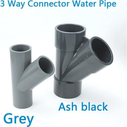PVC Pipe 3 Way connector Garden Irrigation 1 inch Y type Water Pipe Adapter Fish Tank 45 Degree Tilted Adapter 1 Pcs