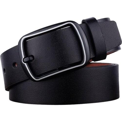Mens Leather Belt High Quality Retro Business Style Belt Alloy Pin Buckle New Buckle Mens Jeans Wild Belt