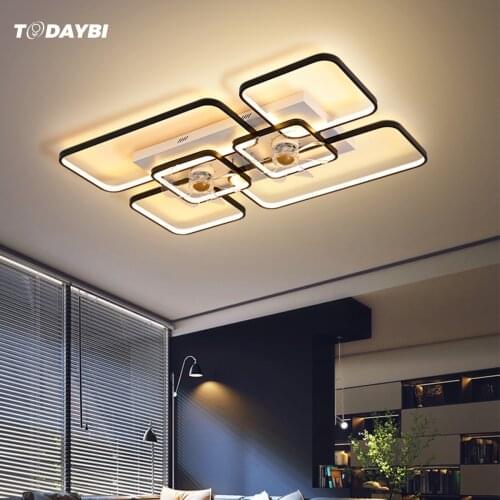 Modern LED ceiling fan light for bedroom living room dining room kitchen Ventilador de techo con luz led y mando indoor lighting