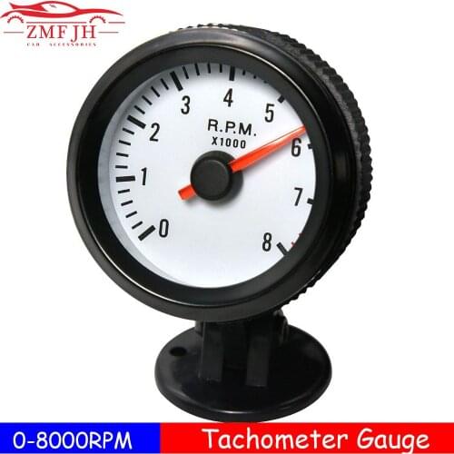 0~8000RPM Car Tachometer Universal 2" 52mm 12V Blue LED Tacho Gauge Meter with Pod Holder for Gasoline car Tachometer