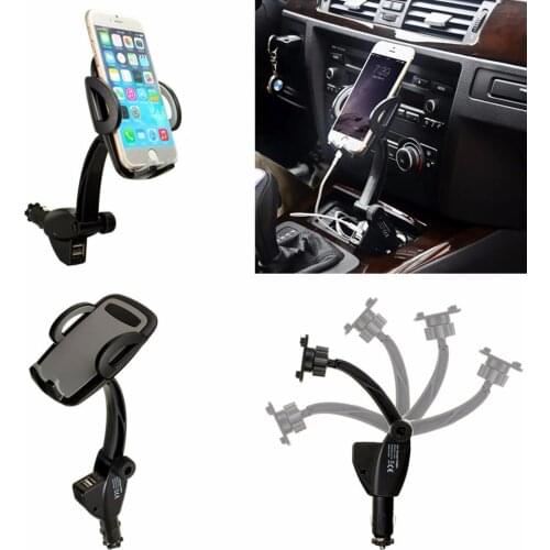 Universal Dual USB Car Vehicle Cigarette Lighter Mount Holder Stand Charger Suitable for iphon12 huawei P40 xiaomi Samsung Holde