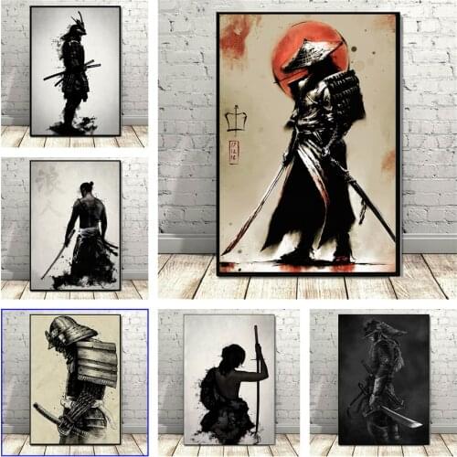 Japanese Artwork Samurai Canvas Painting Japan Style Wall Art Prints Pictures Anime Modular Poster for Living Room Home Decor