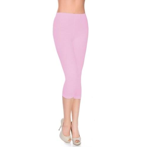 Womens Ice Silk Leggings Summer Short Leggings Elastic Slim Thin Cropped Pants Girl Lady Basic Trousers Casual Jegging