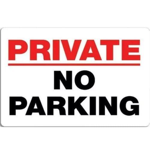 Metal Plate Sign Private Property NO Parking Cave Home Gate Decor Warn Bar Tin