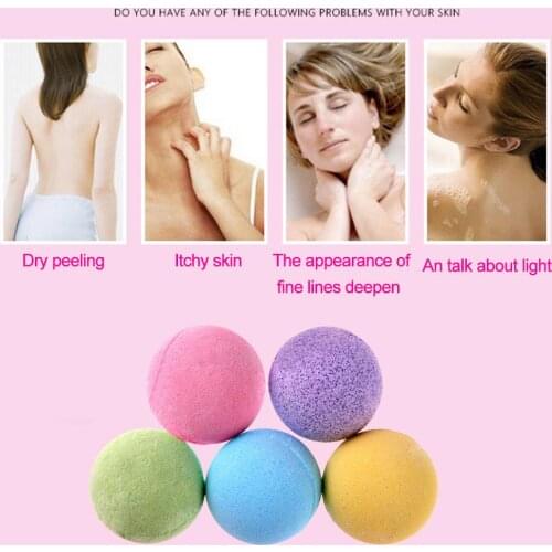 1pc Bath Salt Ball Body Skin Whitening Ease Relax Stress Relief Natural Bubble Shower Bombs Ball Dropshipping