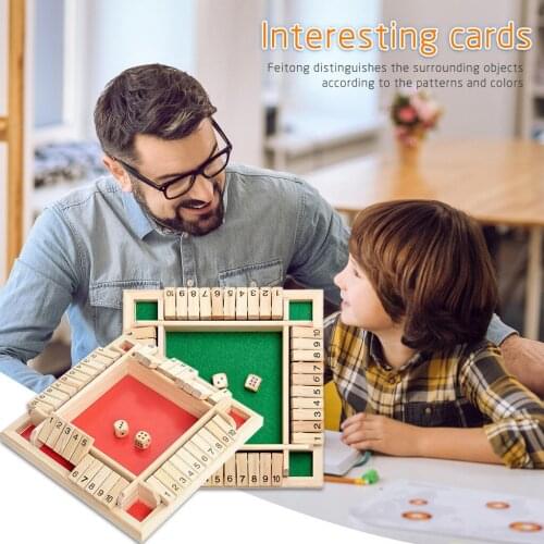 10 Number Traditional Four Sided Wooden Chess Toys Bar Party Game Board Wood Dice Game For Children Kids Educational Toys