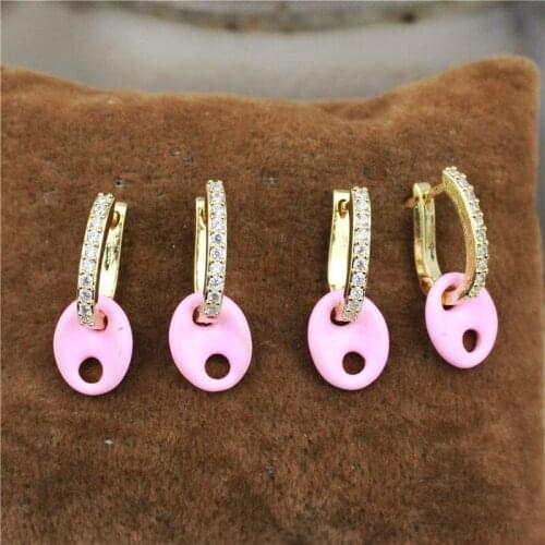 10pair/lot Fashion cz/enamel earring,cute shape enamel charm jewelry,new design women love earring cheap wholesale