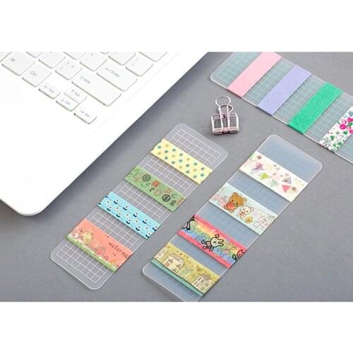 12Pcs PVC Washi Tape Storage Bookmark Washi Tape Separate Office School Supplies