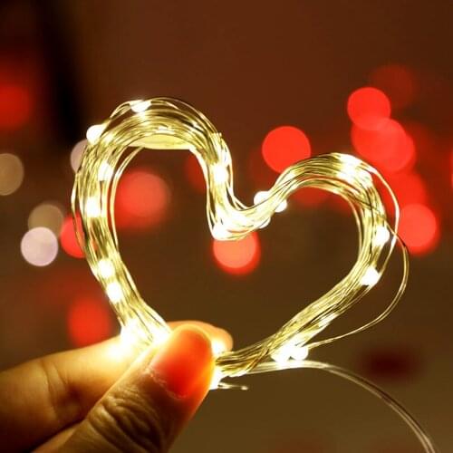 2M Battery Box Remote Copper Wire String Light Decor Christmas Permanent Power Supply Holiday Lighting for House Decorate