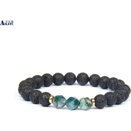 Ailatu New Couples Jewelry Distance Bracelets with 8 mm Cut Stone Beads Top Quality