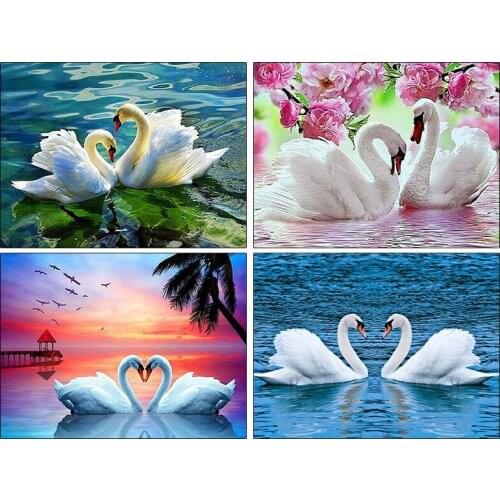 Diamond Mosaic Sale Swan 5D Diamond Painting Full Square Animals Rhinestones Pictures Diamond Embroidery Home Decor