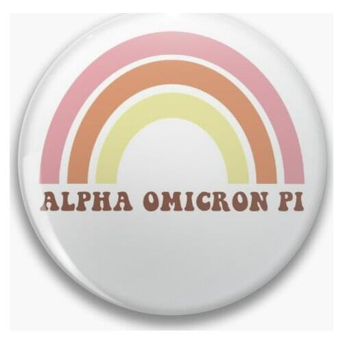 Alpha Omicron Pi Sorority Retro Rainbow Soft Button Pin Jewelry Cartoon Badge Collar Hat Cute Creative Brooch Lover Lapel Pin