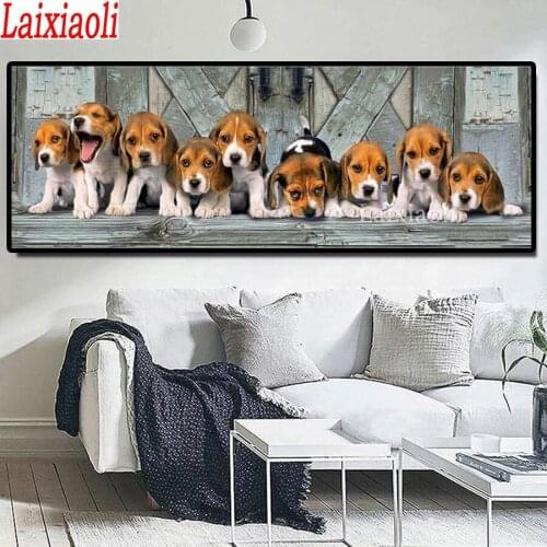 Large Full Square drill 5D DIY Diamond Embroidery cute Beagle Diamond Painting Cross Stitch Rhinestone Mosaic bead crystal decor