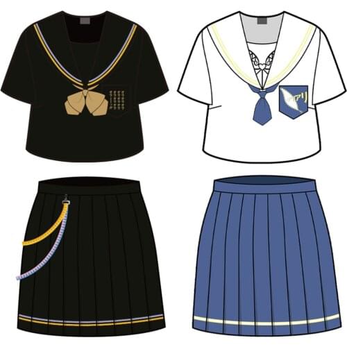 Brdwn JoJos Bizarre Adventure Girls Womens Kujo Jotaro Bruno Bucciarati Cosplay Custome JK School Uniform Sailor Suit