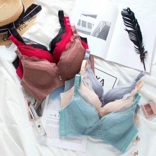 Sexy Lace Bras Women Push Up Bra Lingerie Bralette 3/4 Cup Wire Free Brassiere Fashion Adjusted Girl Underwear