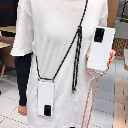 Soft Lanyard Necklace Shoulder Neck Strap Case For Samsung Galaxy S10e M10 A8S S10 LITE PLUS J4 CORE A6S A9 2018 A8 STAR Case