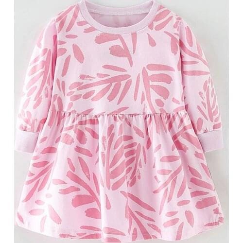 Flowers Infant Kids 100% Knitted Cotton Princess Doll Dresses for Girls one-piece Dress Brand Long Sleeve Baby Girl Clothes Tops