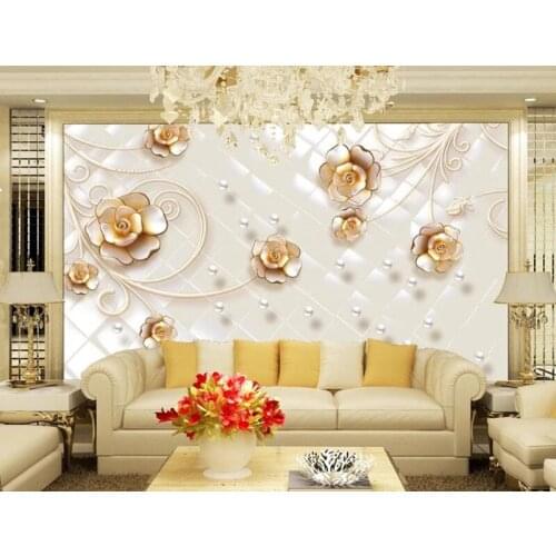 Custom Photo Wallpaper painting 3D Embossed flowers Murals Living Room TV Sofa Backdrop Wallpaper Modern Home Decor Room