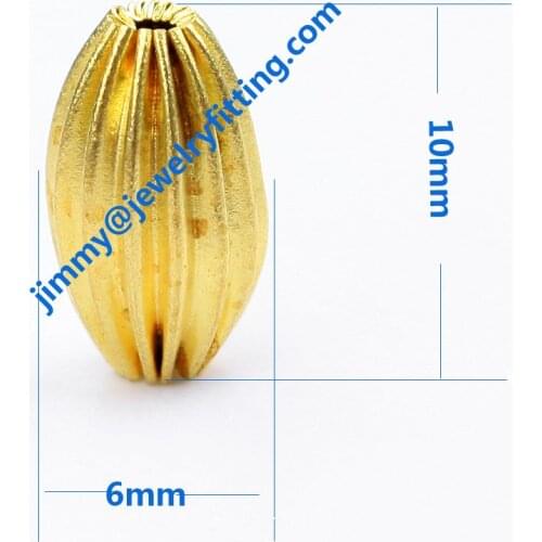 Jewelry findings size 6*10 mm fashion jewelry corrugated brass beads DIY beads