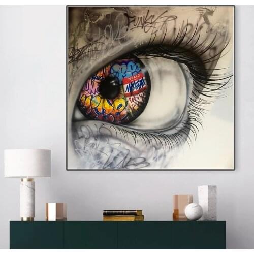 Big Eye Graffiti Art Modular Posters and Prints on Canvas Painting Wall Art Picture for Living Room Nordic Cuadros Home Decor