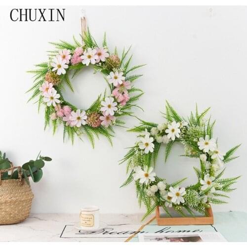 New Daisy Dandelion Artificial Silk Flowers Wreaths Wedding Ornaments Home Party Door/Wall Simulation Garland Floral Decoration