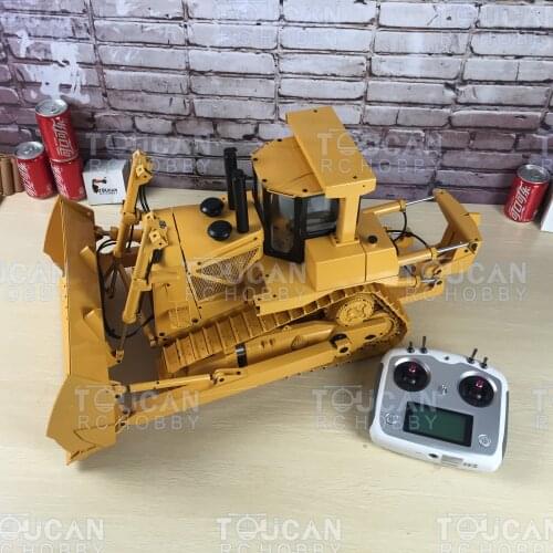 1/14 Metal Hydraulic Bulldozer Assembled AT9 Radio RC Model Sound Pump ESC Motor TH18486-SMT6