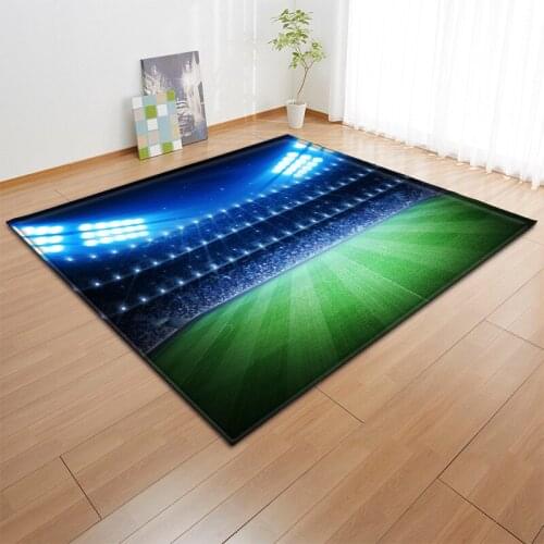 Green Football Field 3D Printed Large Size Carpets For Living Room Bedroom Area Rugs Soft Flannel Kids/Baby Room play Crawl Mats