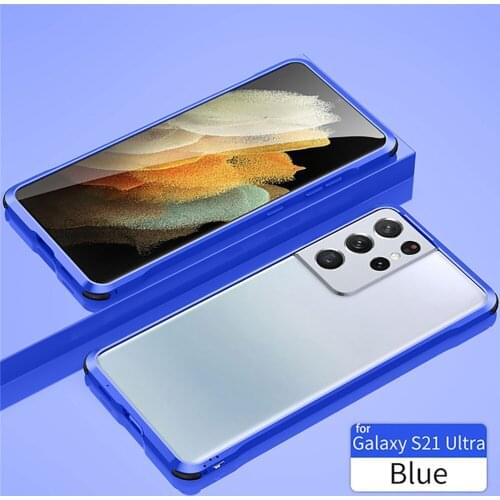 Metal Phone Frame Bumper Airbag Protective Case Cover Ultra-thin Protective Shell for Samsung S21/S21Plus/S21Ultra