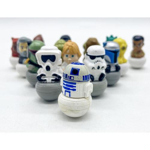 Star Wars R2-D2 C-3PO Chewbacca Luke Boba Fett Darth Stormtrooper Jawa Yoda Greedo Finn Tumbler Roly-poly Toy Figures Model