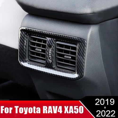 For Toyota RAV4 RAV 4 XA50 2019 2020 2021 ABS Car Rear Air Conditioning Vent Outlet Trims Cover Stickers Decoration Accessories