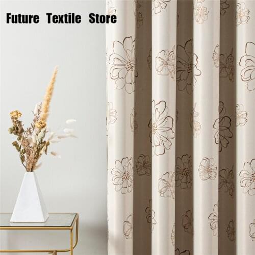 2021 New Luxury European Style Light Luxury Modern Floral Print Living Room Bedroom Semi-Blackout Curtains Can Be Customized